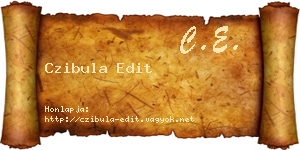 Czibula Edit névjegykártya